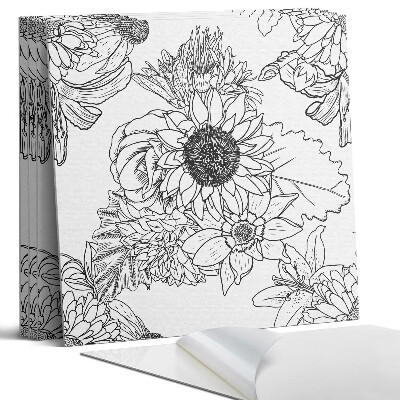 Panel dekoracyjny kwadratowy Kwiatowy wzór liniowy