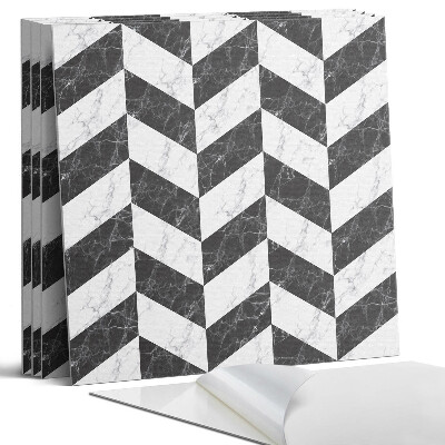 Panel samoprzylepny kwadratowy Wzór w jodełkę marmurową