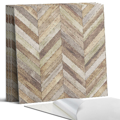 Panel samoprzylepny kwadratowy Wzór w jodełkę z desek