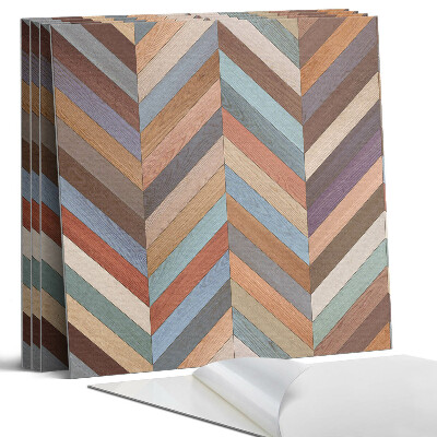 Panel samoprzylepny kwadratowy Wzór w jodełkę z drewna