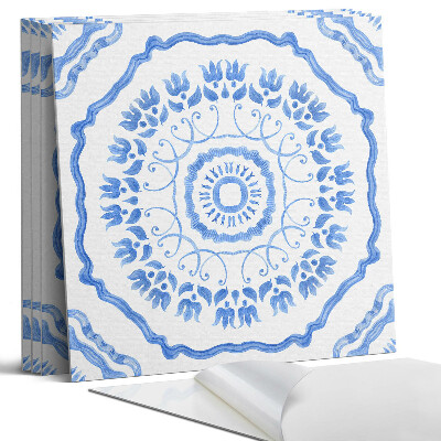 Panel samoprzylepny kwadratowy Motyw kwiatowy w okręgu