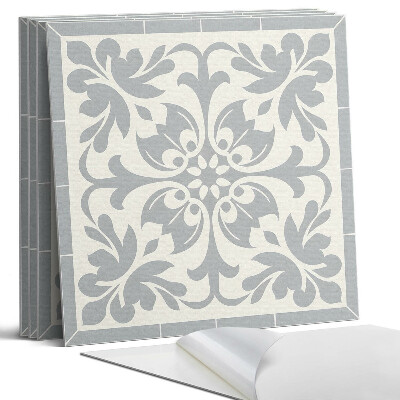 Panel samoprzylepny kwadratowy Wzór roślinny na płytkach