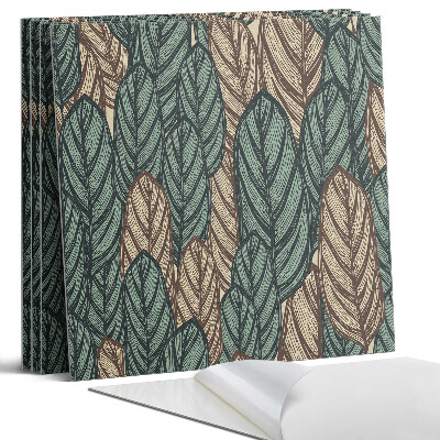 Panel dekoracyjny kwadratowy Wzór liści na tle