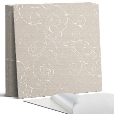 Panel samoprzylepny kwadratowy Delikatne spirale i liście