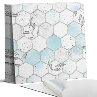 Panel ścienny pcv Wzór heksagonalny z liśćmi