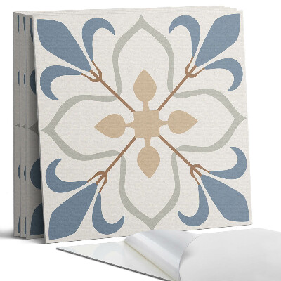 Panel samoprzylepny kwadratowy Kwiatowy wzór z liśćmi