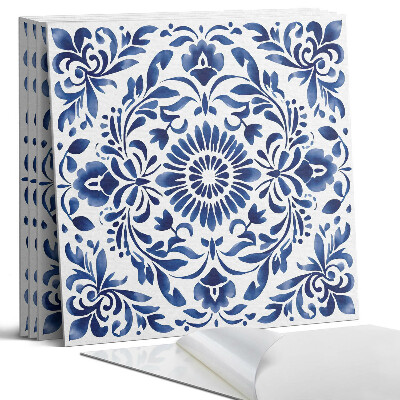 Panel samoprzylepny kwadratowy Kwiatowy wzór z ornamentami