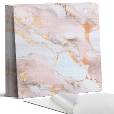 Panel samoprzylepny kwadratowy Wzór marmurowy z akcentami