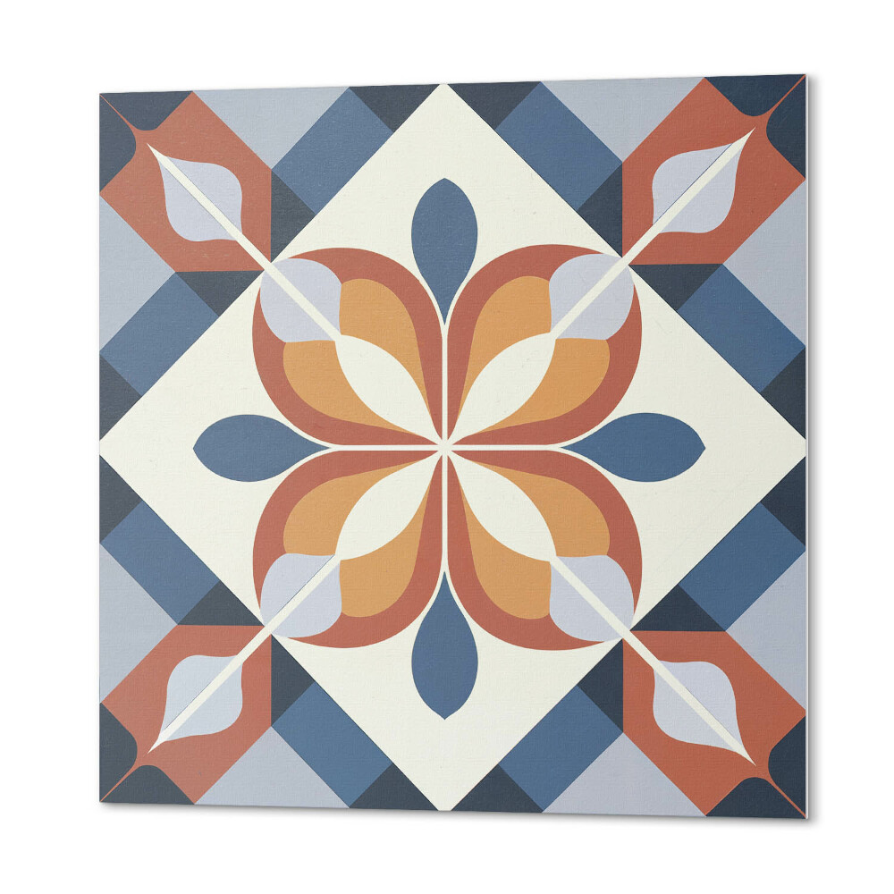 Panel samoprzylepny kwadratowy Geometryczny wzór kwiatowy