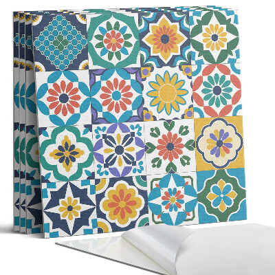 Panel samoprzylepny kwadratowy Wzory kwiatowe i geometryczne