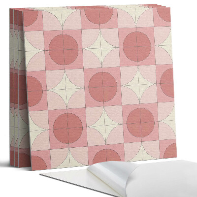 Panel dekoracyjny kwadratowy Wzór z okręgami i kwiatami