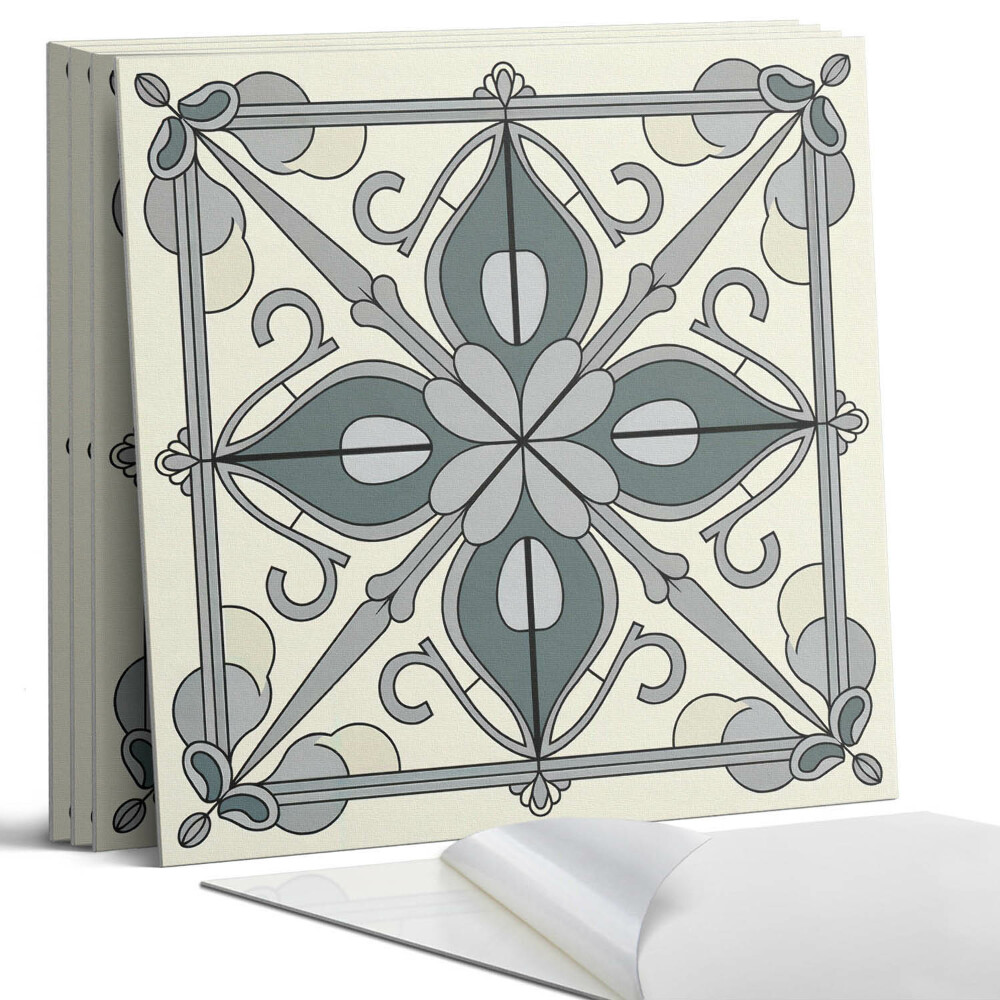 Panel samoprzylepny kwadratowy Wzór kwiatowy z ornamentami