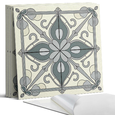 Panel samoprzylepny kwadratowy Wzór kwiatowy z ornamentami