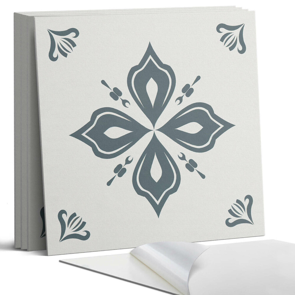 Panel samoprzylepny kwadratowy Motyw kwiatowy w krzyżu