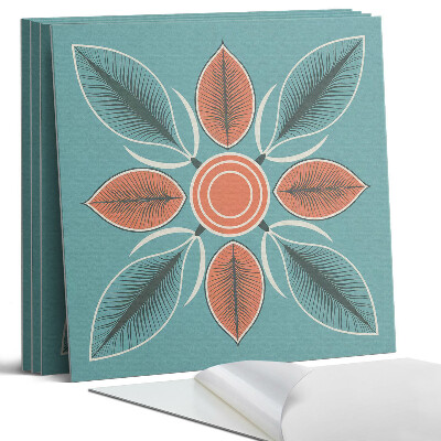 Panel dekoracyjny kwadratowy Kwiatowy wzór z liśćmi