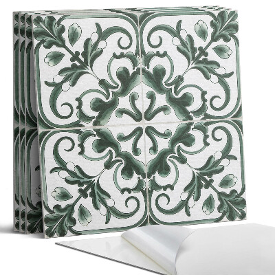 Panel samoprzylepny kwadratowy Wzór roślinny w kwadratach