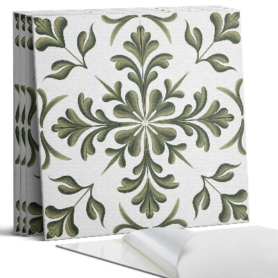 Panel samoprzylepny kwadratowy Wzór roślinny na tle