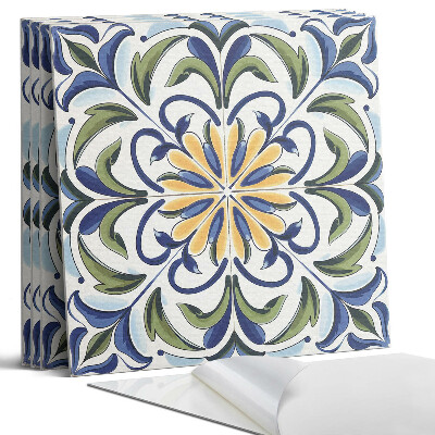 Panel samoprzylepny kwadratowy Wzór roślinny z kwiatami