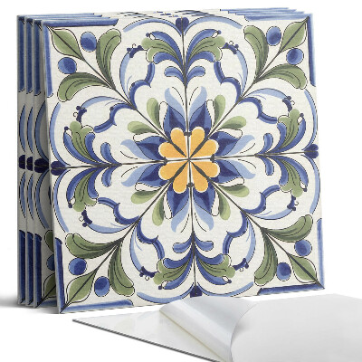 Panel dekoracyjny kwadratowy Kwiatowy wzór ceramiczny