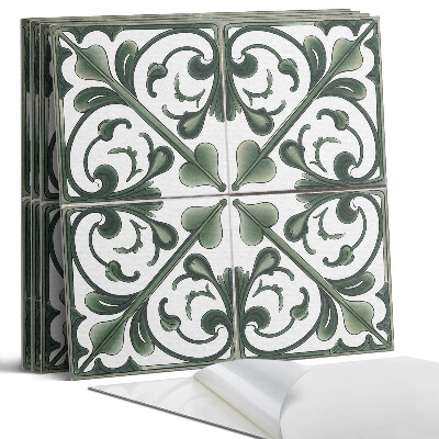 Panel samoprzylepny kwadratowy Wzór roślinny z ornamentami