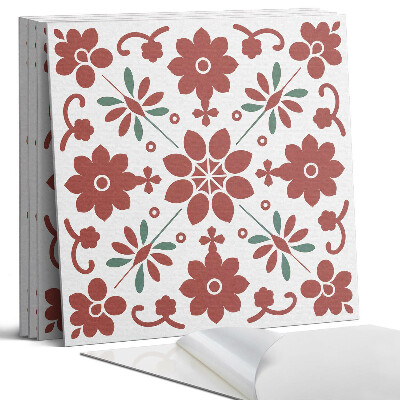 Panel dekoracyjny kwadratowy Wzór kwiatowy z liśćmi