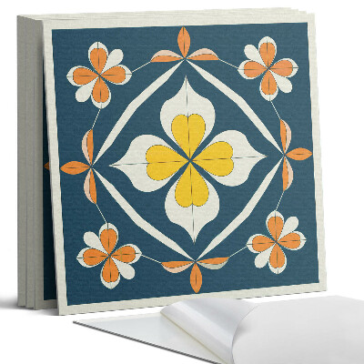 Panel samoprzylepny kwadratowy Kwiatowy wzór z symetrią