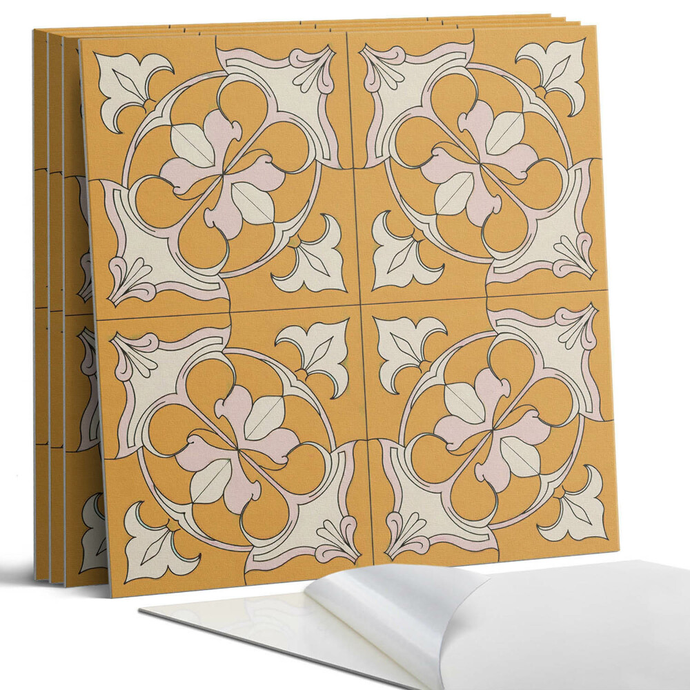 Panel samoprzylepny kwadratowy Wzór kwiatowy w mozaice