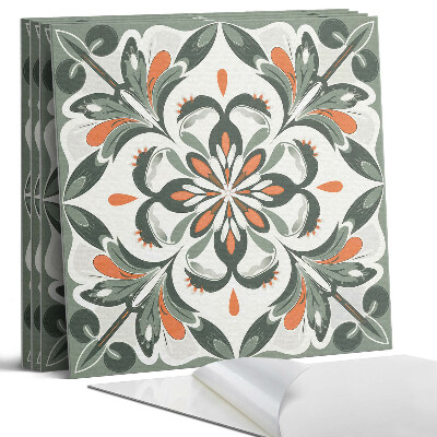 Panel dekoracyjny kwadratowy Kwiatowy wzór z liśćmi