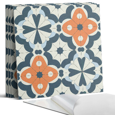 Panel dekoracyjny kwadratowy Wzór kwiatowy w kafelkach