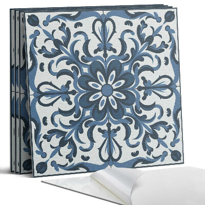 Panel samoprzylepny kwadratowy Kwiatowy wzór z ornamentami