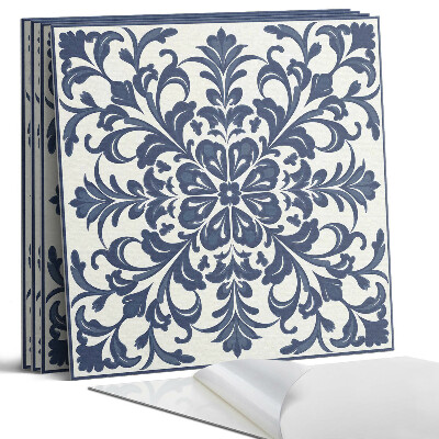 Panel dekoracyjny kwadratowy Wzór kwiatowy z liśćmi