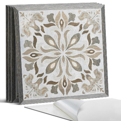 Panel samoprzylepny kwadratowy Wzór kwiatowy z symetrią