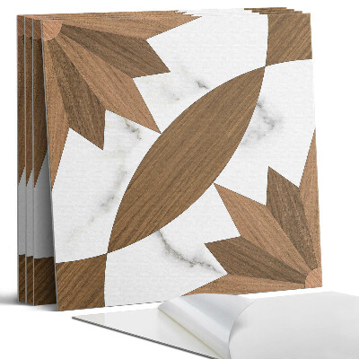 Panel ścienny pcv Wzór geometryczny z drewnem