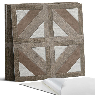 Panel dekoracyjny kwadratowy Geometria drewna i betonu