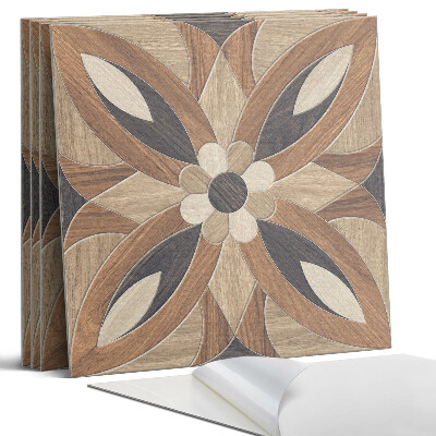 Panel ścienny pcv Wzór kwiatowy z drewna