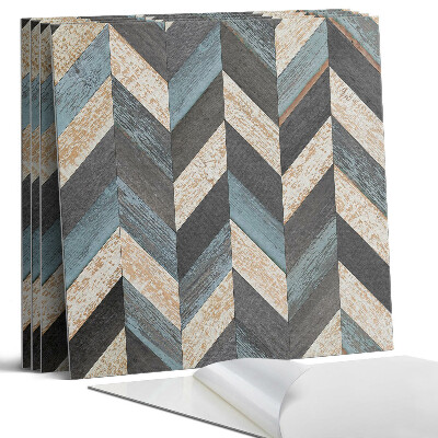 Panel samoprzylepny kwadratowy Wzór w zygzaki z drewnem