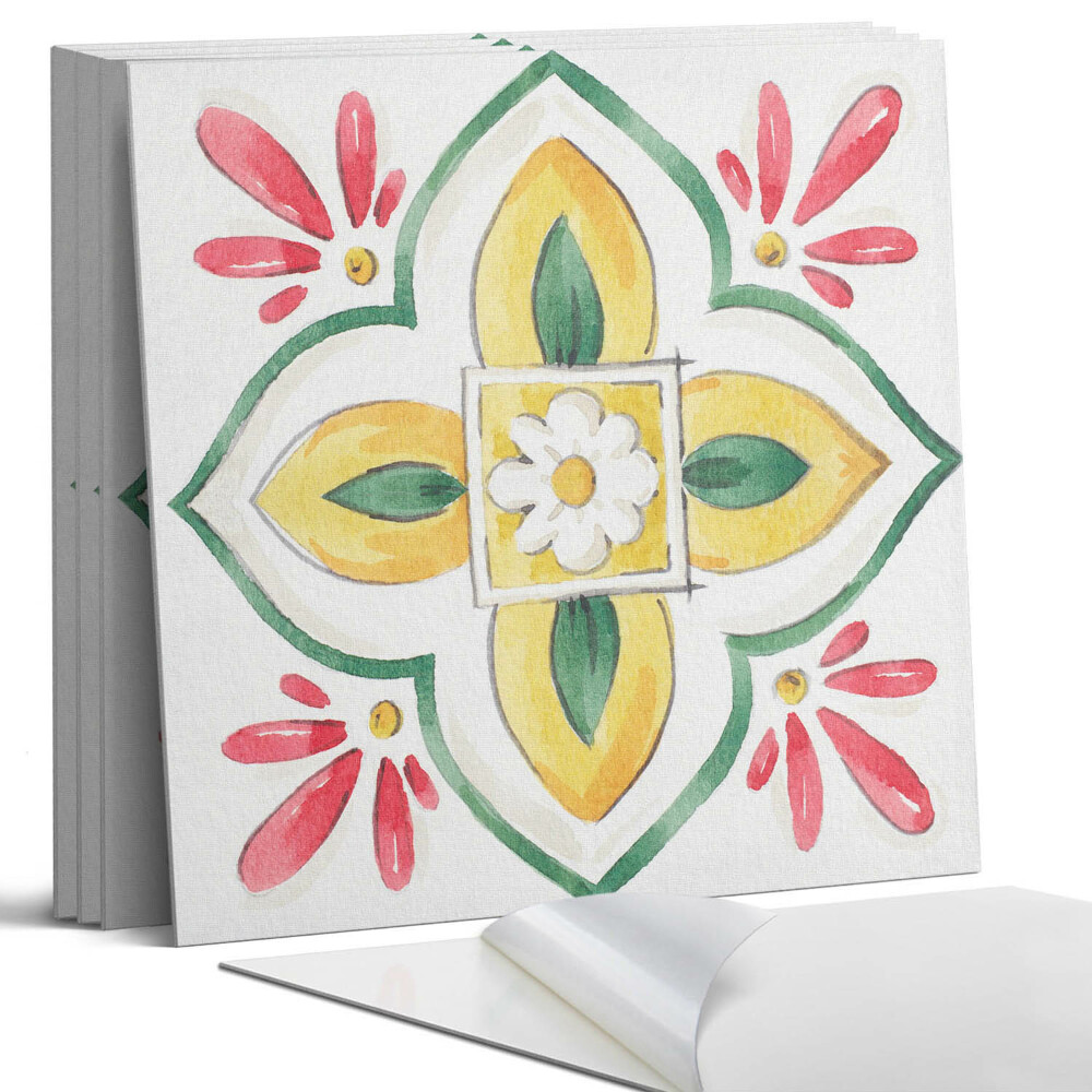 Panel samoprzylepny kwadratowy Kwiatowy wzór w ramie