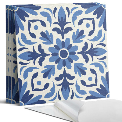 Panel samoprzylepny kwadratowy Wzór kwiatowy z liśćmi