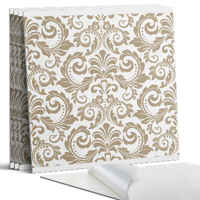 Panel samoprzylepny kwadratowy Wzór roślinny z ornamentami