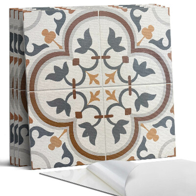 Panel dekoracyjny kwadratowy Wzór kwiatowy w kratkę