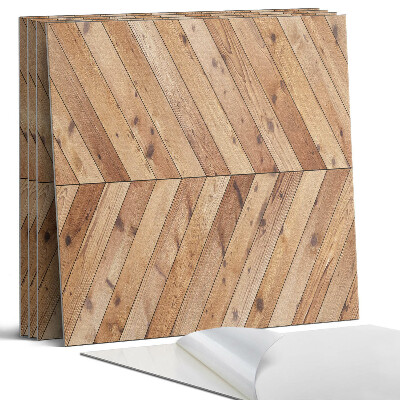 Panel samoprzylepny kwadratowy Wzór desek w układzie skośnym