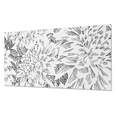 Panel pcv na ścianę Kwiatowy motyw z zielonymi liśćmi