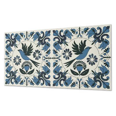 Panel pcv na ścianę Motyw ptaka wśród kolorowych kwiatów