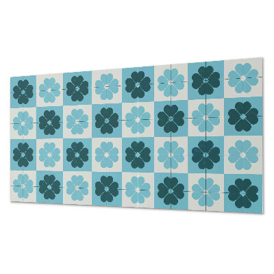 Panel pcv na ścianę Kwiatowy motyw w kratkę