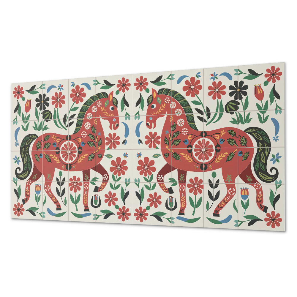 Panel dekoracyjny Kwiatowy motyw z koniem