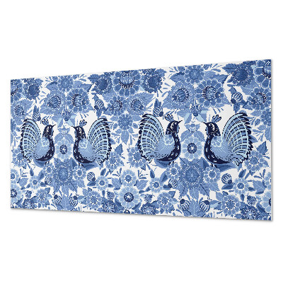 Panel dekoracyjny Motyw z ptakami i kwiatami