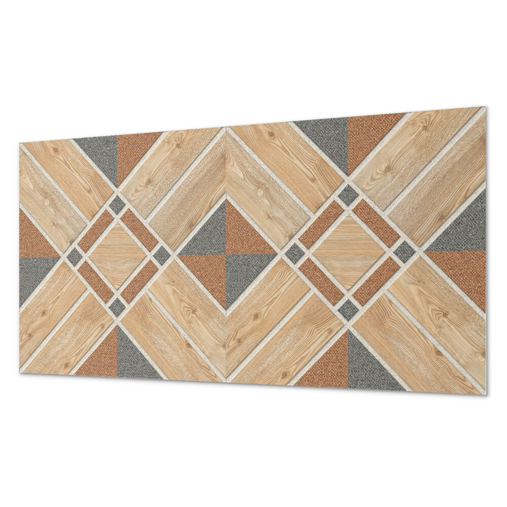 Panel pcv na ścianę Wzór geometryczny z naturalnym drewnem