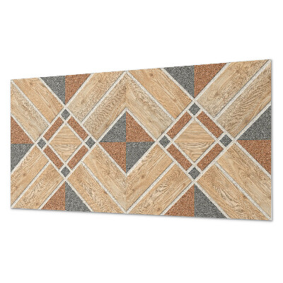 Panel pcv na ścianę Wzór geometryczny z naturalnym drewnem