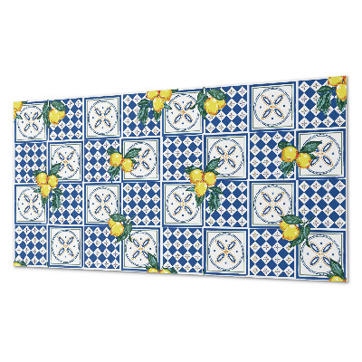 Panel ścienny pcv Cytrynowy wzór na kafelkach