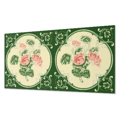 Panel ścienny pcv Kwiatowy motyw z zielonymi liśćmi